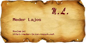 Meder Lajos névjegykártya